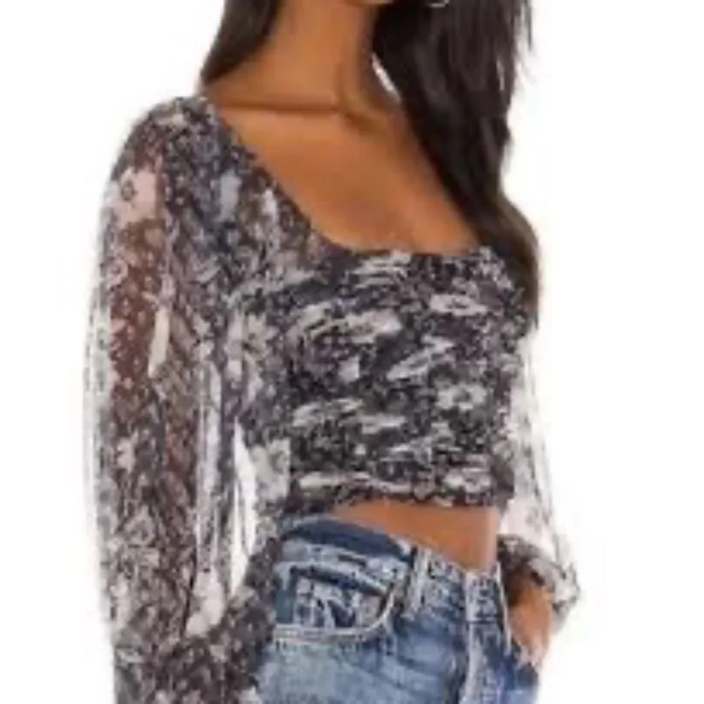 Free People Lilia Women's Top‎ Smocked Cropped Sz L